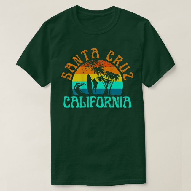 Santa Cruz Beach California Surf Surfer Retro Suns T-Shirt (Design Front)