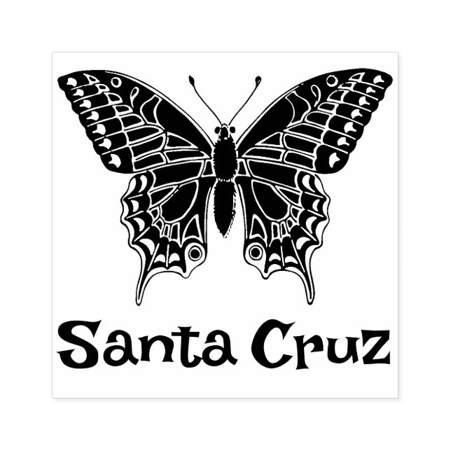Santa Cruz Butterfly Rubber Stamp (Imprint)