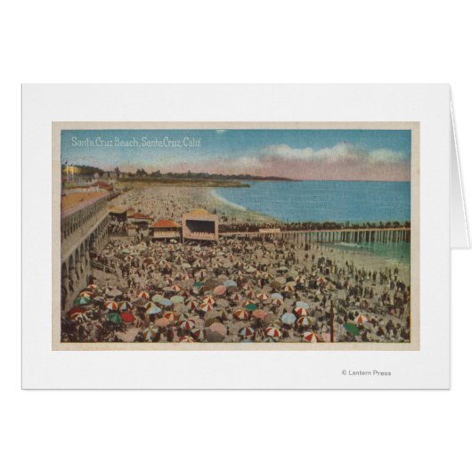 Santa Cruz, CA - Beach Scene Full of People Cards (Front Horizontal)