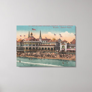 Santa Cruz, CA - Casino and Santa Cruz Beach Canvas Print