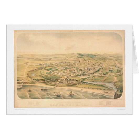 Santa Cruz, CA. Panoramic Map (1586A) - Unrestored Cards (Front Horizontal)