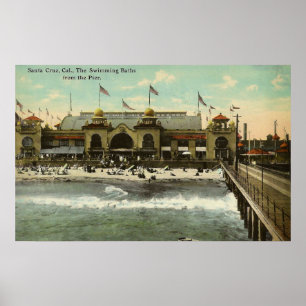 Santa Cruz, Ca. Swimming Baths 1910 Poster
