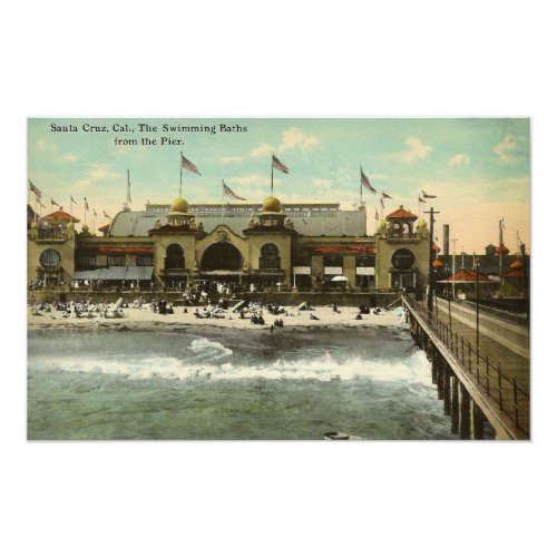 Santa Cruz Ca Swimming Baths 1910 Poster