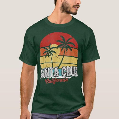 Santa Cruz California 70s beach surfing retro  T_Shirt
