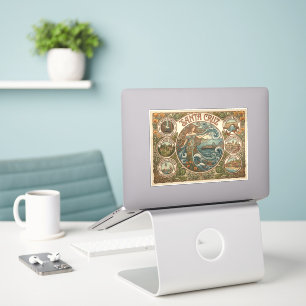 Santa Cruz California Art‑Nouveau Coast Sticker