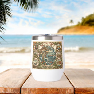 Santa Cruz California Art‑Nouveau Coast Thermal Wine Tumbler