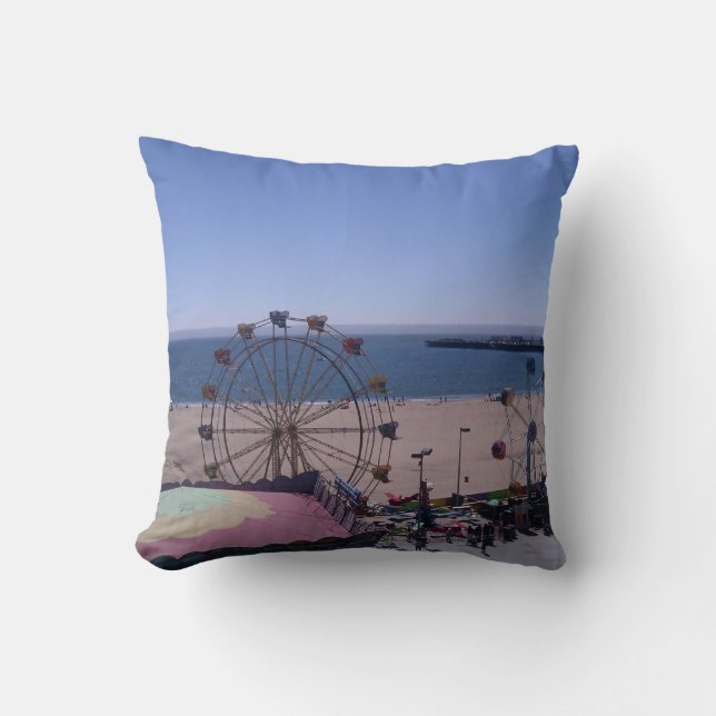 Santa Cruz California Boardwalk Pillow (Front)