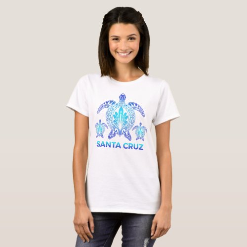 Santa Cruz California CA Ocean Sea Turtle Souvenir T_Shirt