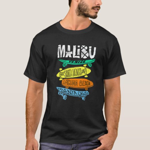 Santa Cruz California Ca Retro Vintage Surfer Mali T_Shirt