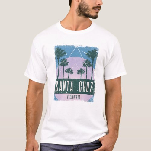 Santa Cruz California CA Vintage Vaporwave Retro 8 T_Shirt