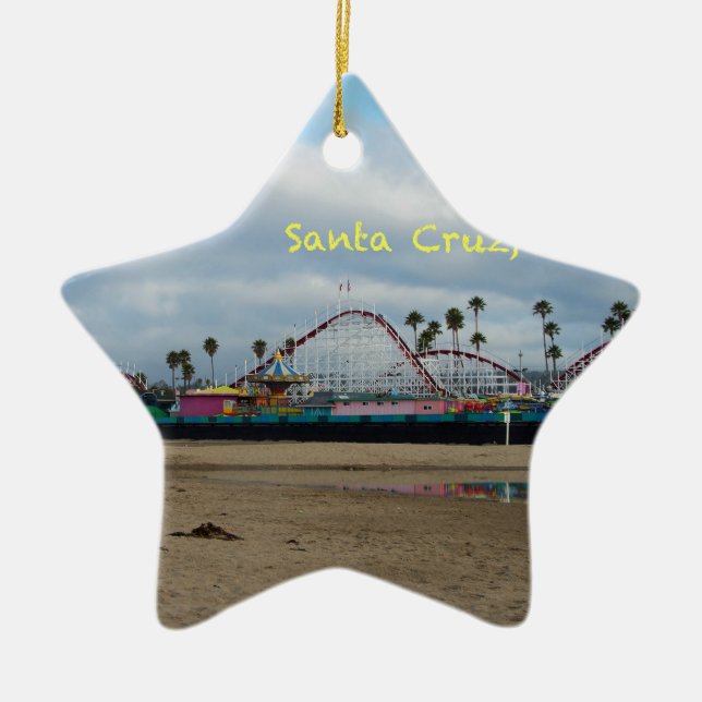 Santa Cruz California Ceramic Ornament (Front)