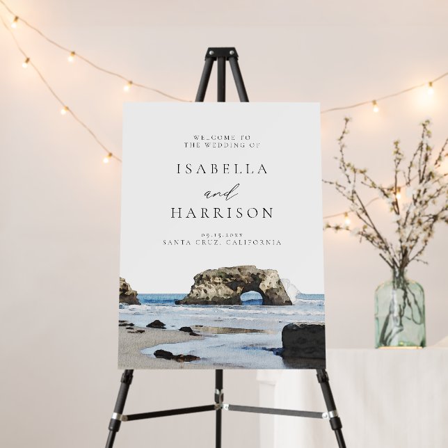 SANTA CRUZ California Destination Wedding Welcome Foam Board (In Situ (Stand))
