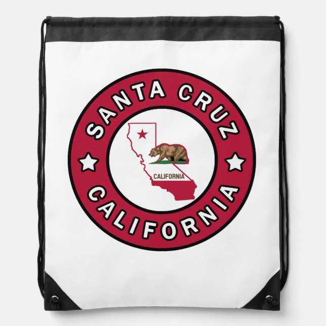 Santa Cruz California Drawstring Bag (Front)