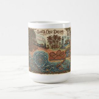 Santa Cruz California Dreams Map – Vibrant Coast Coffee Mug