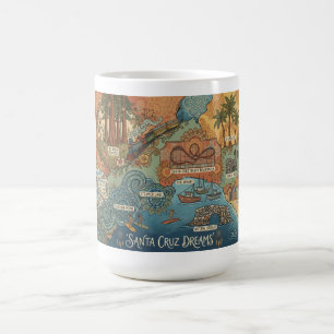 Santa Cruz California Dreams Map – Vibrant Coast Coffee Mug