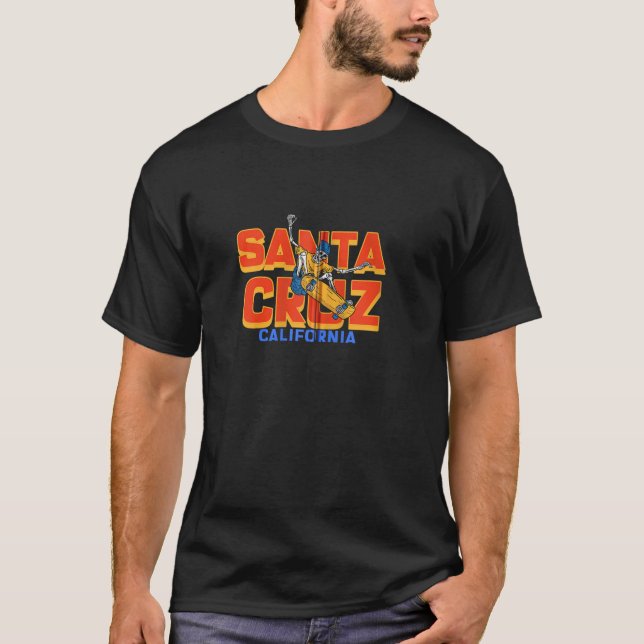 Santa Cruz California Epic Skeleton Skater Zip  T-Shirt (Front)