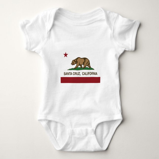 santa cruz california flag baby bodysuit (Front)