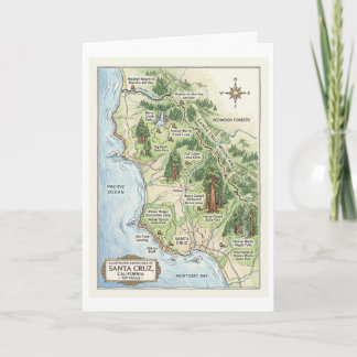 Santa Cruz California Hiking Map Big Basin Card