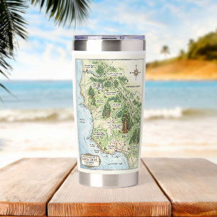 Santa Cruz California Hiking Map Big Basin Insulated Tumbler