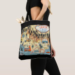 Santa Cruz California Illustrated Map Black Tote Bag<br><div class="desc">Check out this super cool Santa Cruz, California illustrated map design. Whether you are a banana slug or just love this sweet beach town, show you're a fan with this awesome Tote. Customize with your name or other text. And be sure to check my shop for more products and designs....</div>