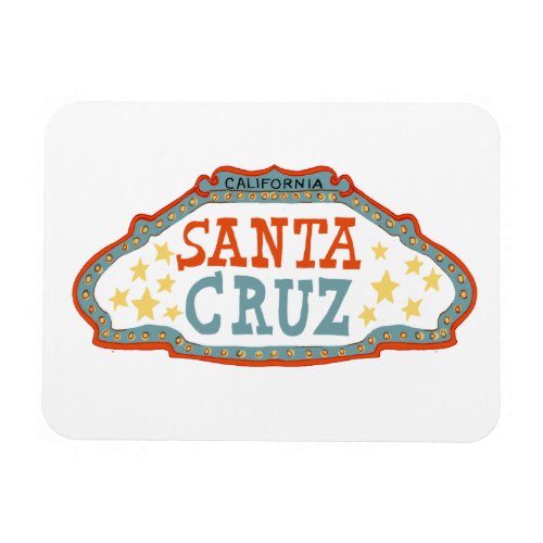 Santa Cruz California Illustration Sign Magnet