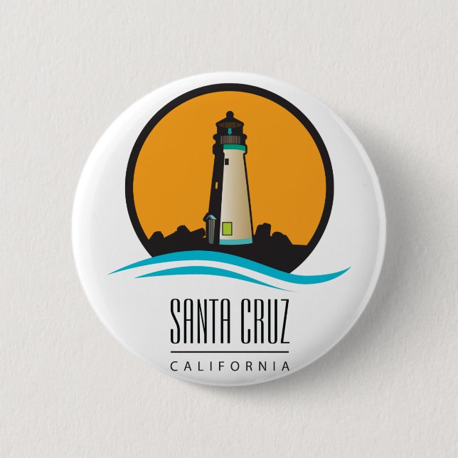 Santa Cruz California Lighthouse Button (Front)