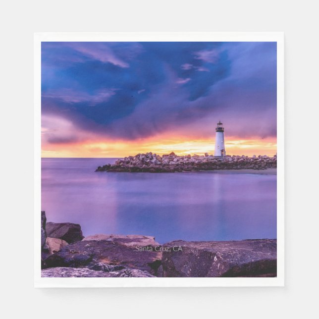 Santa Cruz, California Lighthouse Napkins (Front)