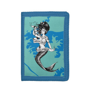 Santa Cruz California Mermaid Trifold Wallet