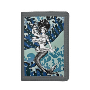 Santa Cruz California Mermaid   Trifold Wallet