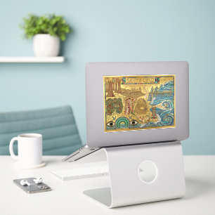 Santa Cruz California Mosaic Map Boardwalk Beach Sticker