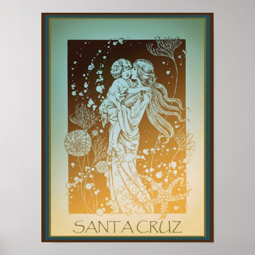 Santa Cruz California Mother and Child  Poster
