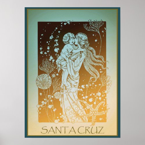 Santa Cruz California Mother and Child  Poster