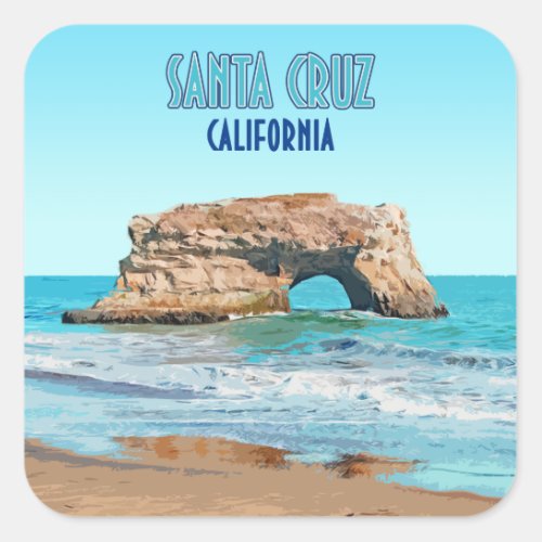 Santa Cruz California Natural Bridges State Beach Square Sticker