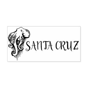 Santa Cruz California Octopus Rubber Stamp
