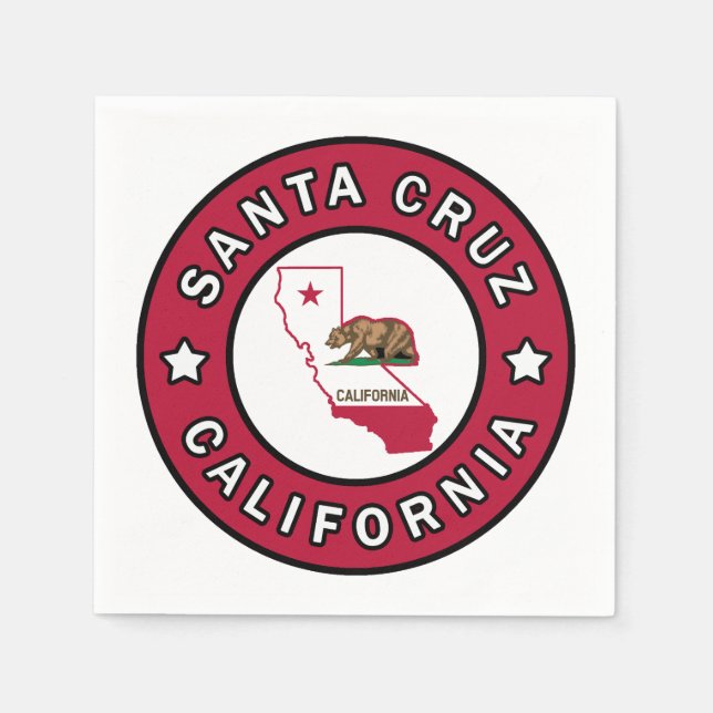 Santa Cruz California Paper Napkins (Front)