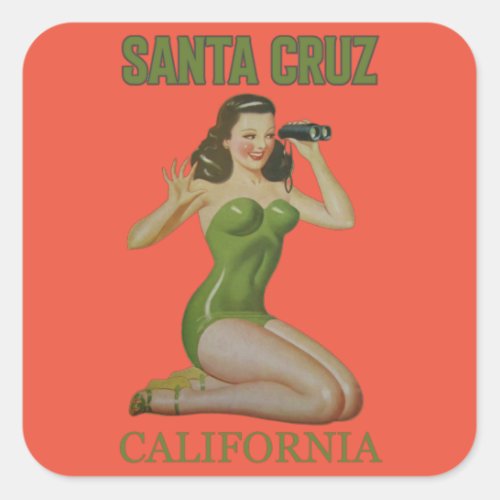 Santa Cruz California Pin Up Girl Stickers