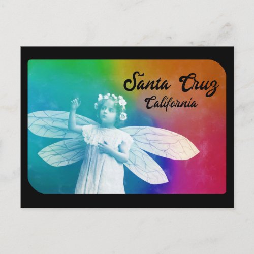 Santa Cruz California Rainbow Fairy Girl  Postcard