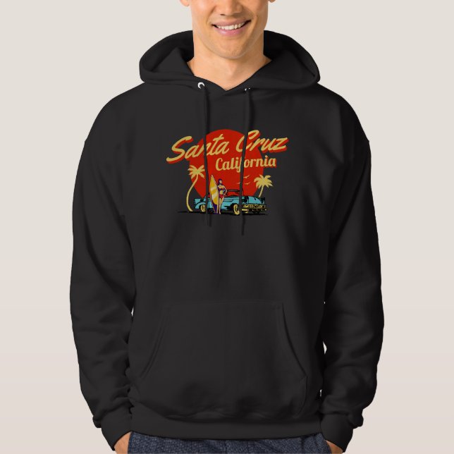Santa Cruz California Retro Art Hoodie (Front)