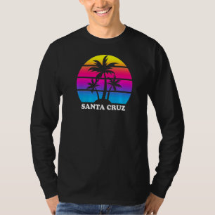 Santa Cruz California Retro Palm Tree Sunset Vacat T-Shirt