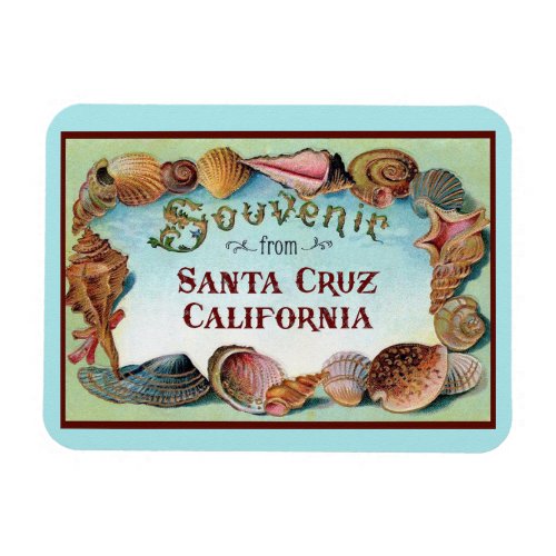 Santa Cruz California Seashell Vintage Travel  Magnet
