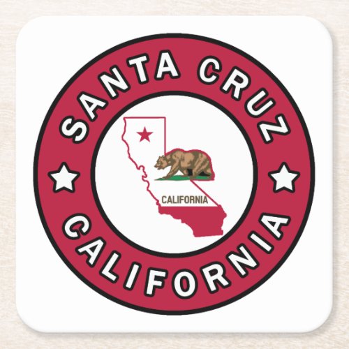 Santa Cruz California Square Paper Coaster