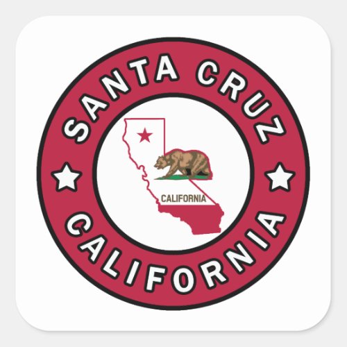 Santa Cruz California Square Sticker