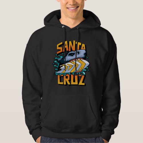 Santa Cruz California Surf Paradise Graphic Shark Hoodie