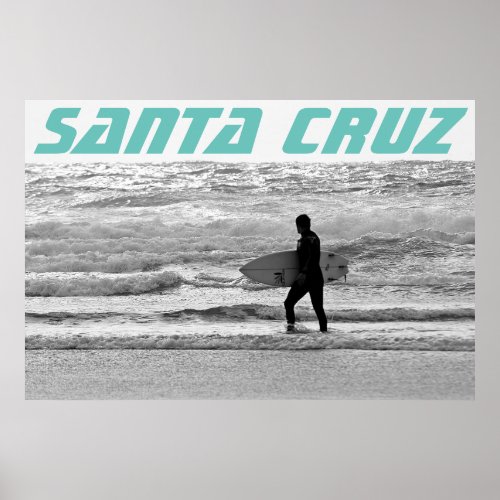 Santa Cruz California  Surf Poster