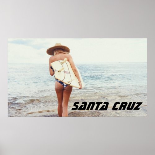 Santa Cruz California Surfer girl Poster
