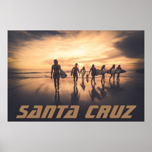 Santa Cruz California Surfer girls Poster