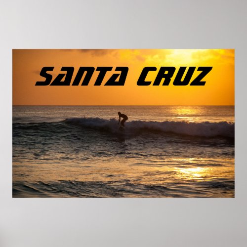 Santa Cruz California  Surfing Poster