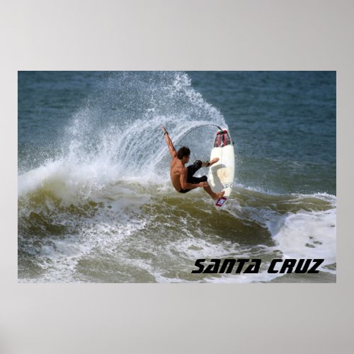Santa Cruz California Surfing Poster