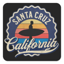 Santa Cruz California Surfing Retro Art