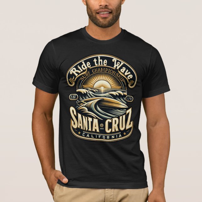 Santa Cruz California Surfing T-Shirt (Front)